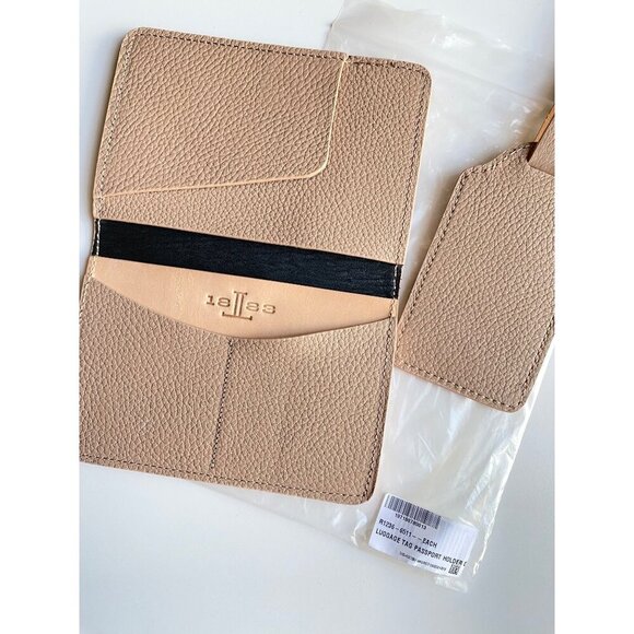 Lucchese Leather Passport Holder + Luggage Tag Set Blush R1236-6511 NWT - Picture 6 of 8